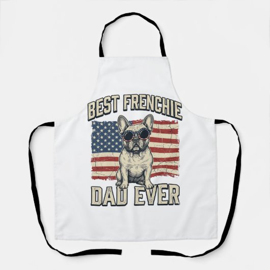 Tablier Vintage Frenchie Papa Drapeau Américain (Recto)