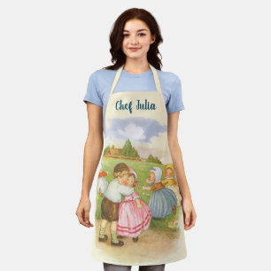 Tablier Vintage Georgie Porgie Mère Goose Nursery Rhymes