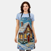 Tablier Vintage Gingerbread House in Enchanted Winter (Porté)