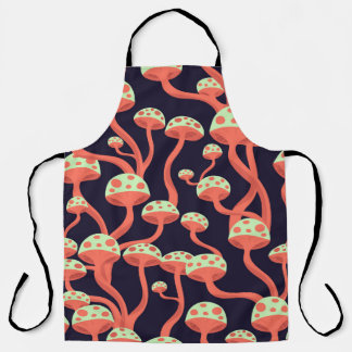 Tablier Vintage Graphics Champignons Motif sans couture