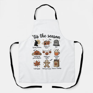 Tablier Vintage Halloween Season Checklist Shirt Design_1