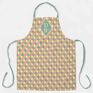 Tablier Vintage Harlequine Diagonal dans Pastels Monogramm