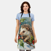 Tablier Vintage Hedgehog Among Holly Christmas (Porté)
