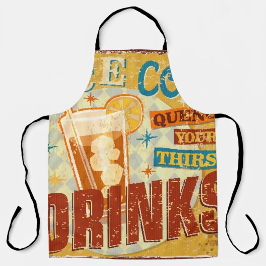 Tablier Vintage Ice Froid Boissons signe métallique. vinta (Recto)