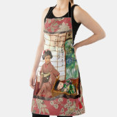Tablier Vintage Japan Ningyo Print Apron (Insitu)
