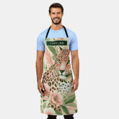 Tablier Vintage léopard de la jungle florale (Porté)