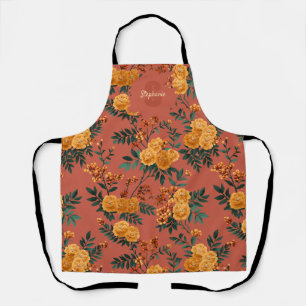 Tablier Vintage Marigold Calendula Motif Floral
