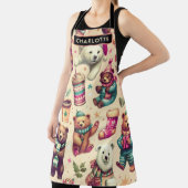 Tablier Vintage mignon hiver Teddy Bear Motif (Insitu)