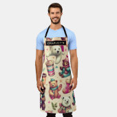 Tablier Vintage mignon hiver Teddy Bear Motif (Porté)