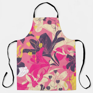 Tablier Vintage motif floral transparent. Design rideau. M