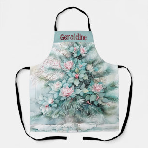 Tablier Vintage Pastel Espace de Noël personnalisable