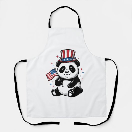 Tablier Vintage Patriote Panda Drapeau Conception de Chemi (Recto)