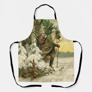 Tablier Vintage Père Noël Noël Victorien