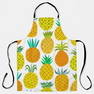 Tablier vintage pineapple seamless pattern isolated on whi