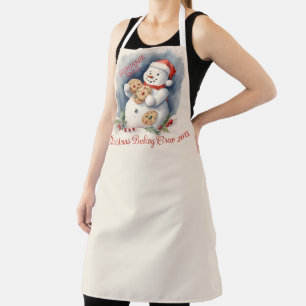 Tablier Vintage Snowman Christmas Cookie Baking Crew