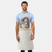 Tablier Vintage Snowman Christmas Cookie Baking Crew (Porté)