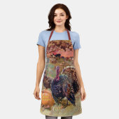 Tablier Vintage Thanksgiving Turkeys et Citrouille (Porté)