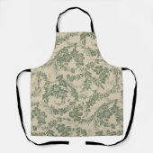 Tablier Vintage Vibrant vert motif floral (Recto)