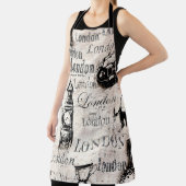 Tablier Vintage vieux journal papier Londres collet grunge (Insitu)