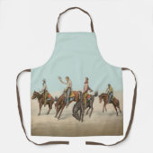 Tablier Vintage Western 4 Cowboys à cheval (Recto)