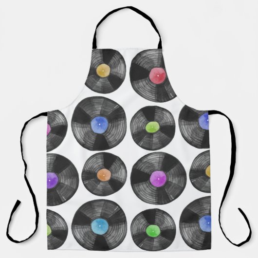 Tablier Vinyl LP Records Retro Illustration (Recto)