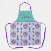 Tablier Violas Floral Violet Viola Violet Motif Mum Apro (Recto)