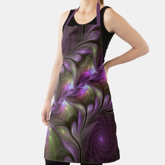 Tablier Violet Abstrait violet violet kaki fractal (Insitu)