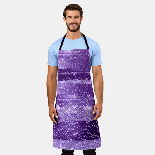 Tablier Violet Améthyste Grimpe Confetti moderne (Porté)