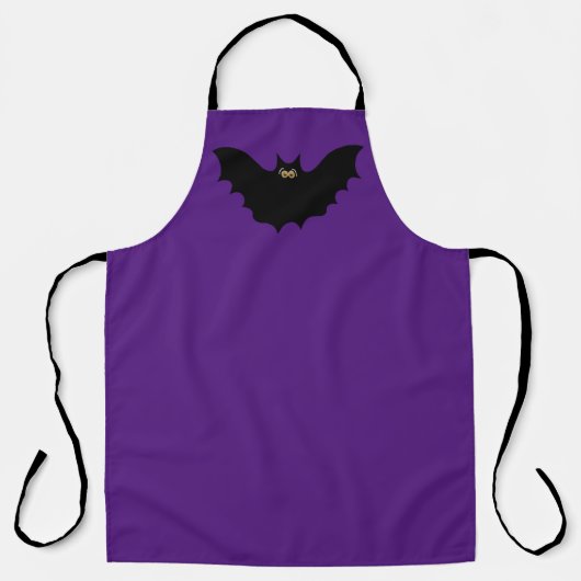 Tablier violet chauve-souris noire Halloween (Recto)