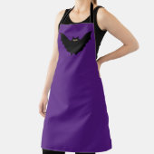 Tablier violet chauve-souris noire Halloween (Insitu)