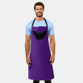 Tablier violet chauve-souris noire Halloween (Porté)