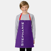 Tablier Violet, Lanières Rouges, Nom Jumbo, (Porté)