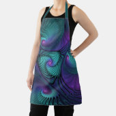 Tablier Violet Rencontre Turquoise Moderne Art Fractal Abs (Insitu)