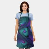 Tablier Violet Rencontre Turquoise Moderne Art Fractal Abs (Porté)