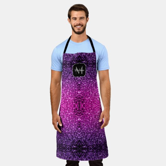 Tablier Violet rose ombre faux parties scintillant scintil (Porté)