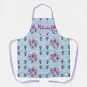Tablier Violette pourpre florale Bleu lilas Pensée Nom de (Recto)
