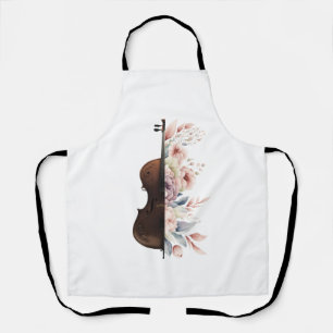 Tablier Violon aux fleurs.
