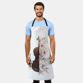 Tablier Violon aux fleurs. (Porté)