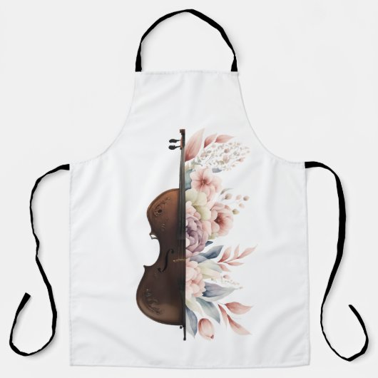 Tablier Violon aux fleurs. (Recto)