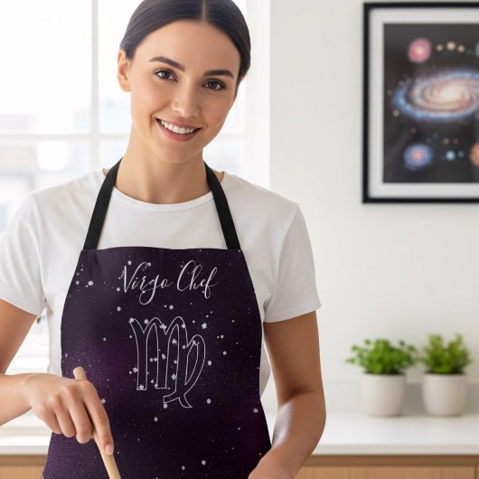 Tablier Virgo Zodiac Astrologie Purple Galaxy Apron