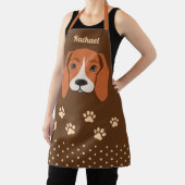 Tablier Visage de chien Beagle mignon Nom personnalisé Apr (Insitu)