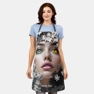 Tablier Visage de fille de puzzle fantaisie mignon