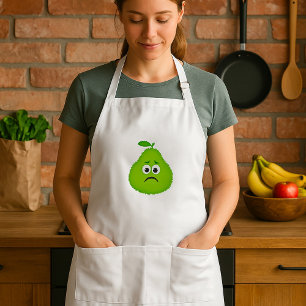 Tablier Visage de poire floue grincheux Personnage de frui