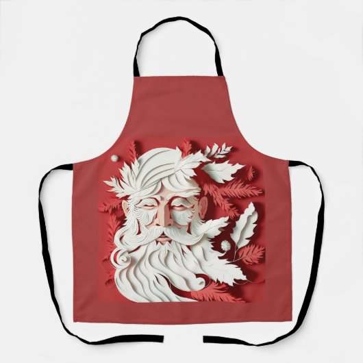 Tablier Visage du Père Noël rose vintage (Recto)