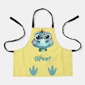 Tablier Visage et empreintes de bébé dinosaure mignons (Recto)