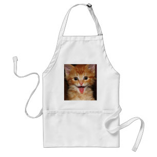 Tablier Visage orange drôle de minou