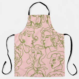 Tablier Visages féminins abstraits contemporains. e minima