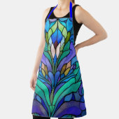 Tablier Vitraux floraux bleus (Insitu)