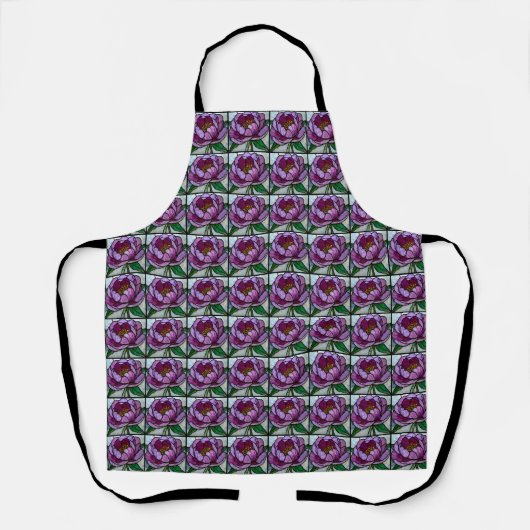 Tablier Vitraux Pivoine Violette (Recto)