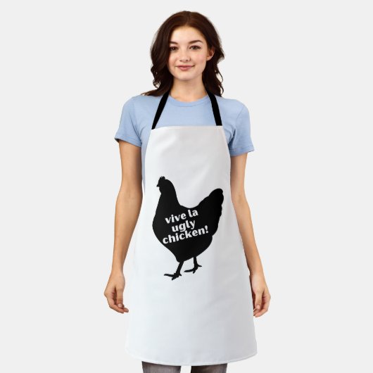 Tablier Vive le poulet laid (Porté)